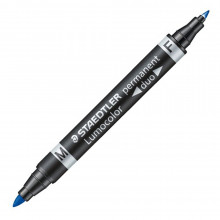Marqueur Permanent Double Pointe Lumocolor, Bleu - Staedtler