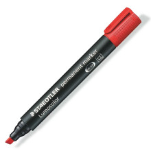 Marqueur Permanent Lumocolor Pointe Biseautée, Rouge - Staedtler
