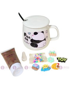 Mug Enfant avec Accessoires Perles, Charms + Cuillère & Couvercle