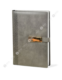 Notebook en Simili Cuir Motif Méandre Grecque, 14x20cm