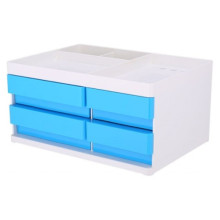 Organisateur De Bureau 3 Compartiments Avec 4 Tiroirs - Réf. EZ25030 Bleu