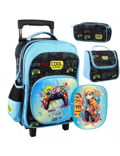 Pack 3 pièces Hero, Game Over : Sac à dos double face + Porte goûter + Trousse - Cool School