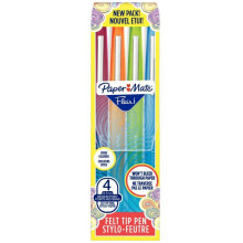 Pack 4 Stylo-Feutre Couleurs Vives Paper Mate Flair 0.4mm