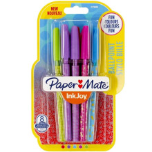 Pack 8 Stylos Bille Paper Mate InkJoy 1.0mm