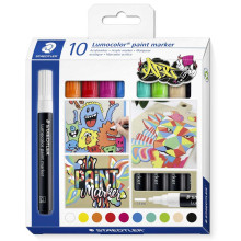 Pack de 10 Marqueurs Acrylique Lumocolor 349 Peinture Liquide 2,4 mm - Staedtler