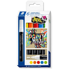 Pack de 6 Marqueurs Acrylique Lumocolor 349 Peinture Liquide 2,4 mm - Staedtler
