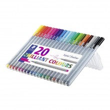 Pack de Stylos - 20 Couleurs Éclatantes - Staedtler - Triplus® Fineliner 334 - 0,3 mm