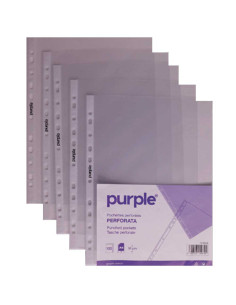 Paquet de 100 Pochettes Perforées - Purple