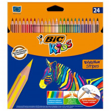 Paquet de 24 Crayons Coloriage BIC Kids Evolution Stripes