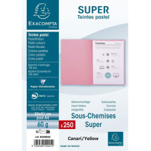 Paquet de 250 Sous-Chemises Super 60gr, Jaune - Exacompta