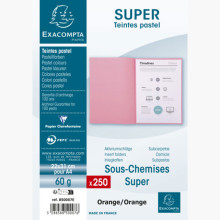 Paquet de 250 Sous-Chemises Super 60gr, Orange - Exacompta