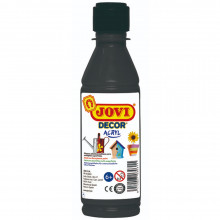 Peinture Decor Acrylique Multi-usages 250ml, Noir - Jovi