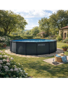 Piscine Intex Ultra XTR Frame 4.88/1.22 m avec Filtre, Échelle, Couverture et Tapis - Réf.26326