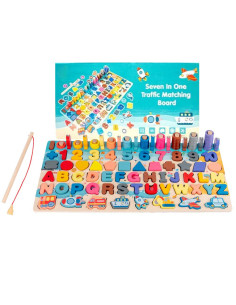 Planche de Pêche Mathématique en Bois, 7en1