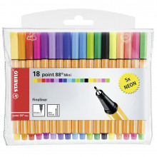 Pochette De 18 Mini Stylo-Feutres Fine Point 88 - Stabilo