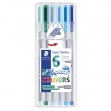 Pochette de 6 Feutres Fins 0.3 mm couleurs My Ocean - STAEDTLER