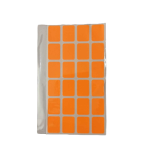 Pochette Etiquettes Orange Fluo Autocollante 15×20 mm