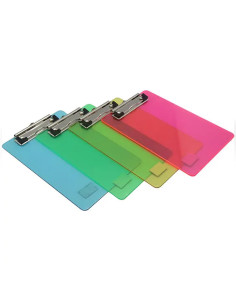 Porte-Bloc Rigide A4 en Plexi avec Pince Métal