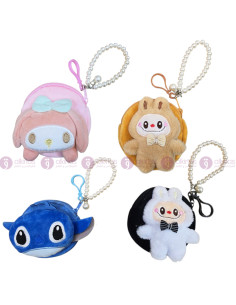 Porte-monnaie peluche + Porte-Clés Perles