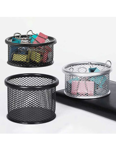 Porte-Trombones Rond en Métal Grillagé Noir & Argent