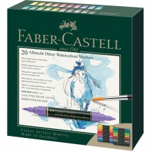 Portefeuille de 20 Marqueurs Double Pointe Aquarelle Albrecht Dürer, Faber-Castell - Réf.160320
