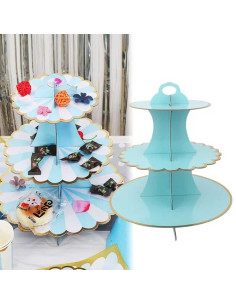 Présentoir à Cupcakes et Desserts en Carton à 3 Etages