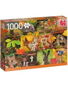 Puzzle 1000 pcs, Animaux d'automne - Jumbodiset