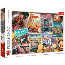 Puzzle 1500 pcs Collage , Voyager à Travers L'Europe - Trefl