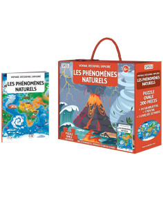 Puzzle 200 pcs + Livres Les Phénomènes Naturels - Voyage, Decouvre, Explore - Sassi