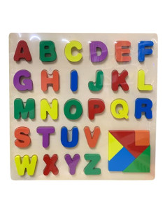 Puzzle Alphabet en Bois 26 Lettres avec Tangram