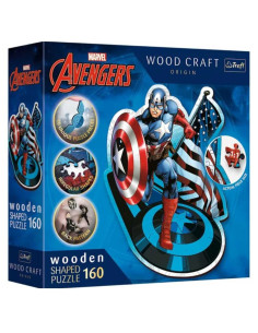 Puzzle en Bois 160 pcs Marvel Avengers, Capitan America - Trefl
