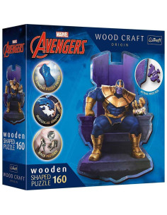 Puzzle en Bois 160 pcs Marvel Avengers, Thanos sur le Trône - Trefl
