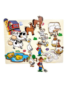 Puzzle en Bois Ferme, Animaux & Personnages