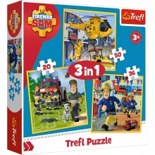 Puzzle Fireman Sam 3en1 - Trefl