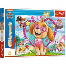 Puzzle Glitter Paw Patrol 100pcs - Trefl