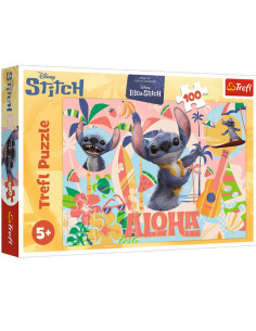Puzzle Trefl 100Pcs Stitch And Friends In Action - Réf.16495