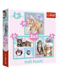 Puzzle Trefl 3en1 Chatons - Réf.34682