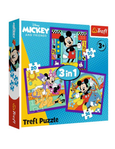 Puzzle Trefl 3en1 Disney Mickey and Friends - Réf.34894