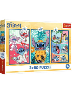 Puzzle Trefl 3x80 Disney Lilo&Stitch - Réf.34885