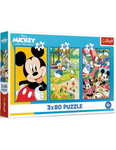 Puzzle Trefl 3x80 Disney Mickey and Friends - Réf.34887