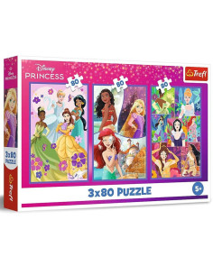 Puzzle Trefl 3x80 Disney Princess - Réf.34884