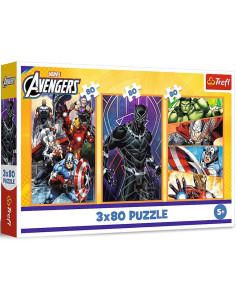 Puzzle Trefl 3x80 Marvel The Avengers - Réf.34883