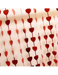 Rideaux à Franges en Feuille d'Aluminium Métallique Pour Décoration, Coeur
