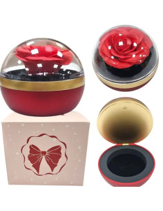 Rose Éternelle en Boule Luxe avec Compartiment Bijoux
