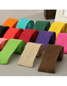 Ruban Toile de Jute Coloré - 6 cm × 2 m