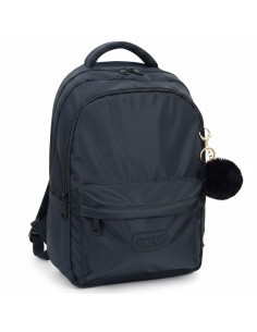 Sac à Dos 2 Compartiments Noir avec Pompon - Kalino