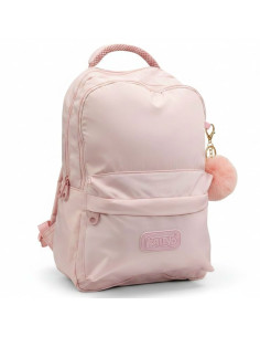 Sac à Dos 2 Compartiments Rose avec Pompon - Kalino
