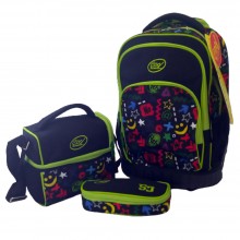 Sac à Dos à Roulette Trolley + Porte Goûter + Trousse Cool School 3 PCS - Réf.CL-0900T-19