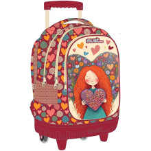 Sac à Dos à Roulettes Trolley MUST Red Heart pour Ecoliers - Réf.585758
