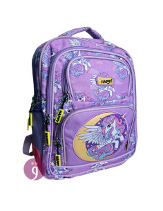 Sac à Dos Ecolier 2 Compartiments 26x38 cm Unicorn, Happy - Réf.1428
